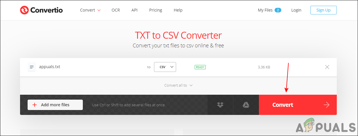 change txt to csv