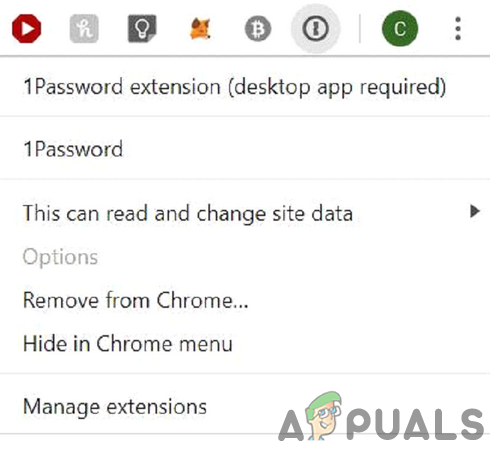 chrome extensions for 1password not working in mac