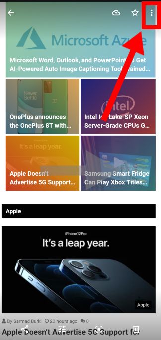 Google Photos options icon