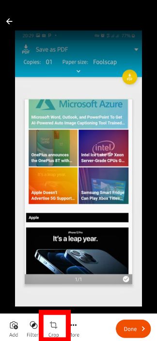 Crop screenshot to include all contents