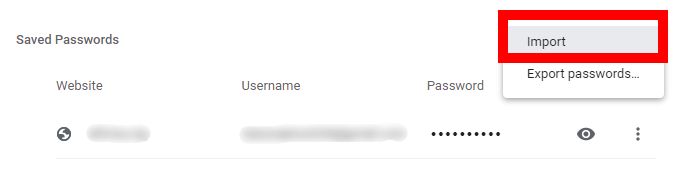Import Passwords to Chrome