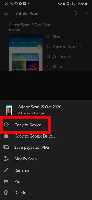 Save PDF to phone storage