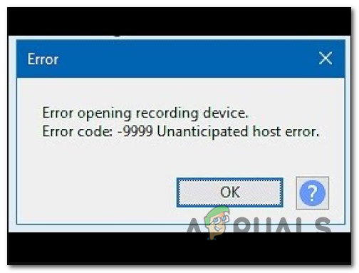 error opening recording device 9996