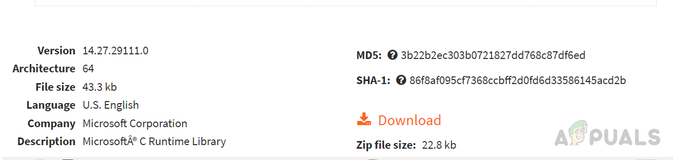 Download VCRUNTIME140_1.dll