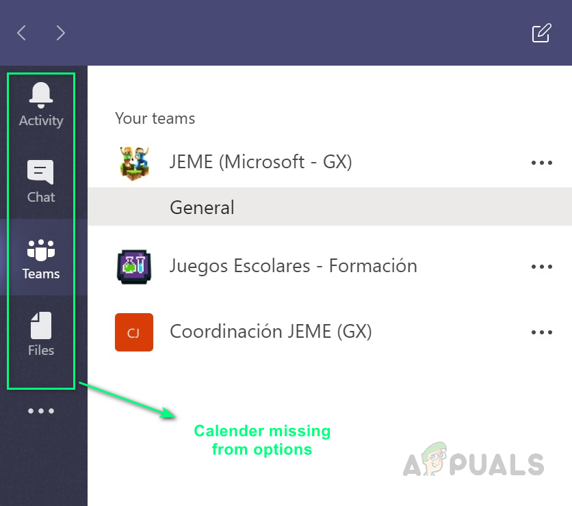 How To Fix Calendar Missing In Microsoft Teams On Windows 10 Appuals