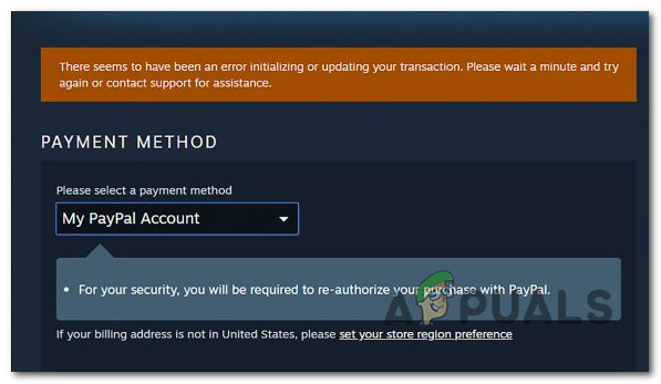 How To Fix Error Initializing Or Updating Your Transaction In Steam Appuals Com