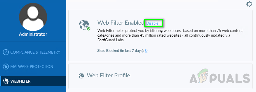 Go to Web Filter Options