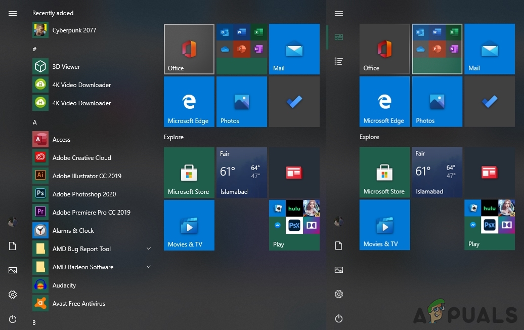 How to Add or Remove All Apps List in Start Menu on Windows 10