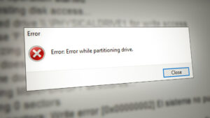 Error while Partitioning Drive' in Rufus