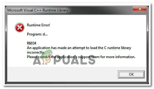 How To Fix Visual C Runtime Error R6034 Appuals Com