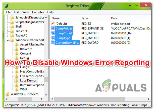 microsoft application error reporting