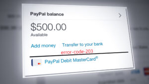 My Cash Error Code 203 with PayPal
