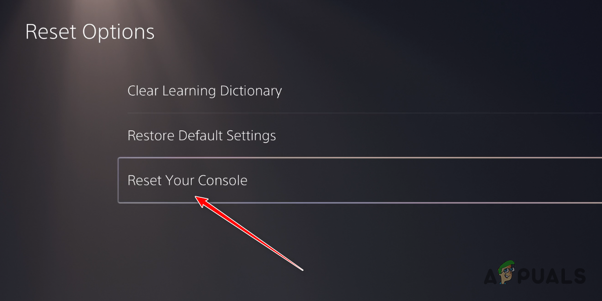 Resetting PS5 Console