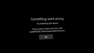 0xA00F4292 Photo Capture Start Time Out