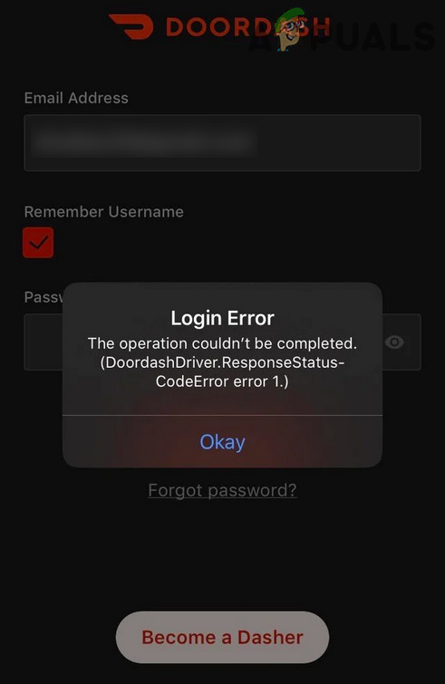 Doordash Driver Response Status Error Code 1 Fix Appuals Com