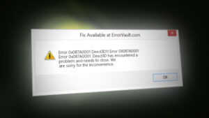 Direct3d11 Error 0X087A0001 on Windows 10
