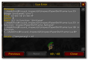 Fix 'LUA Error' in Word of Warcraft on Windows