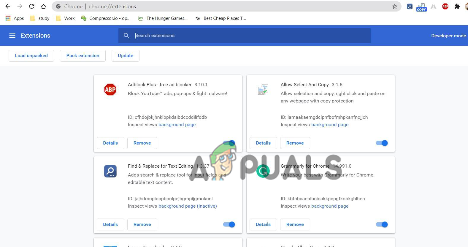 disable chrome extensions to fix status_access_violation