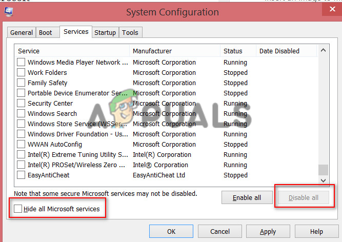 Hide all Microsoft Services