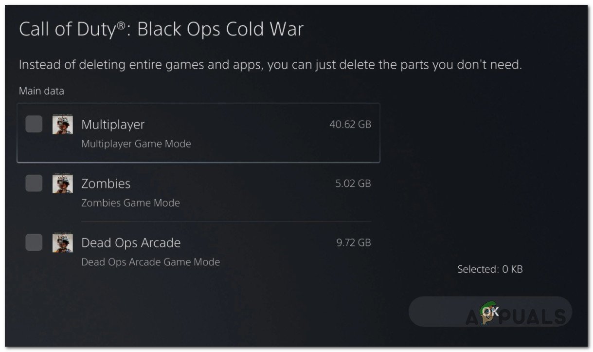 Uninstalling Call of Duty on Ps5