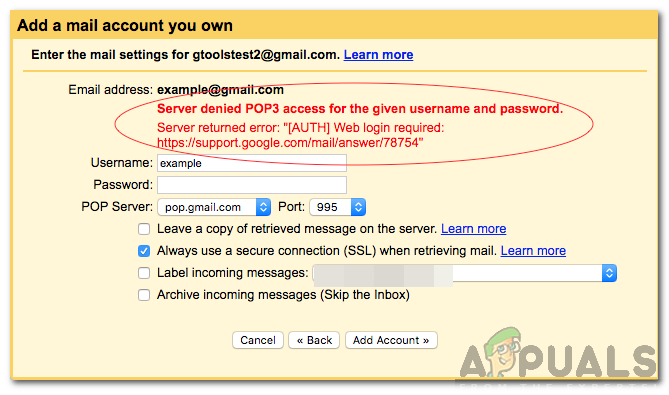 3 to Fix 'Server denied access' Gmail Error
