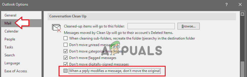 The Operation cannot be Performed because the Message has been Changed