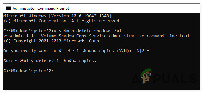 VSS error 0x8004231f