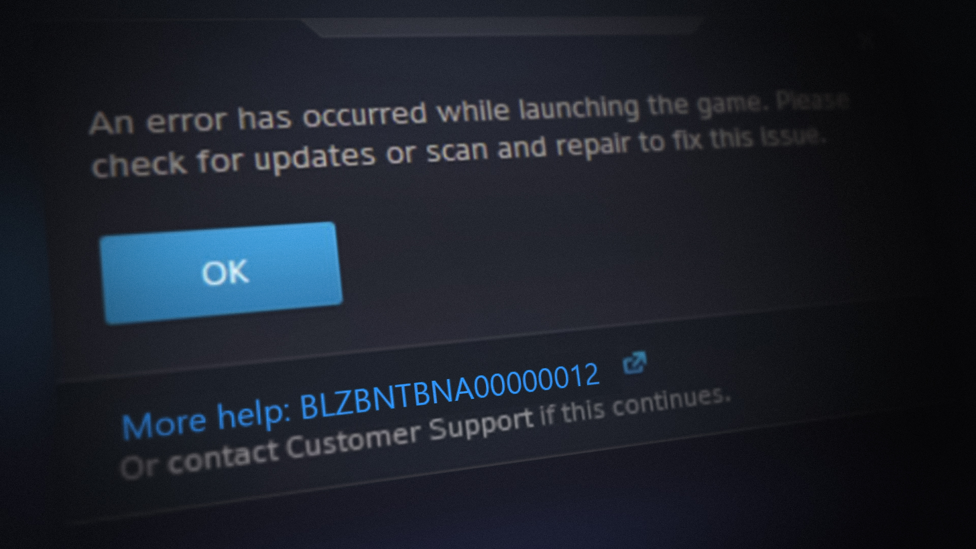 Error Code: BLZBNTBNA00000012 on Warzone