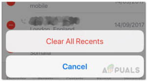 Clearing all recent logs in iphone