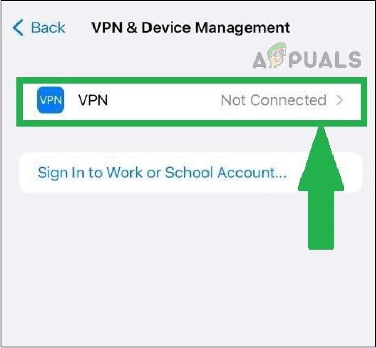 Turn off VPN