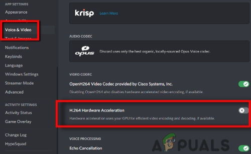 Disable Hardware Acceleration