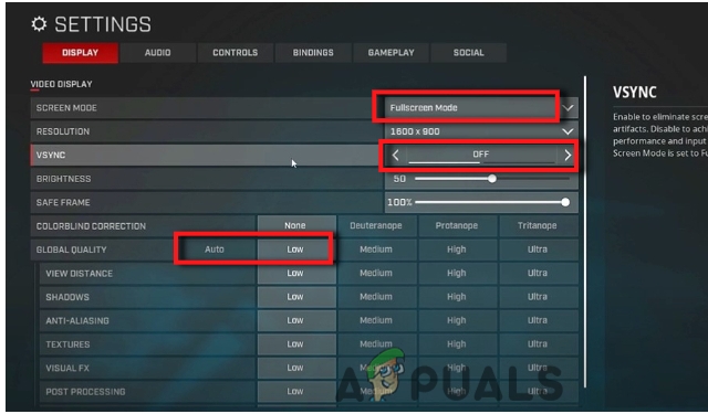 Graphics Settings of Rogue Company