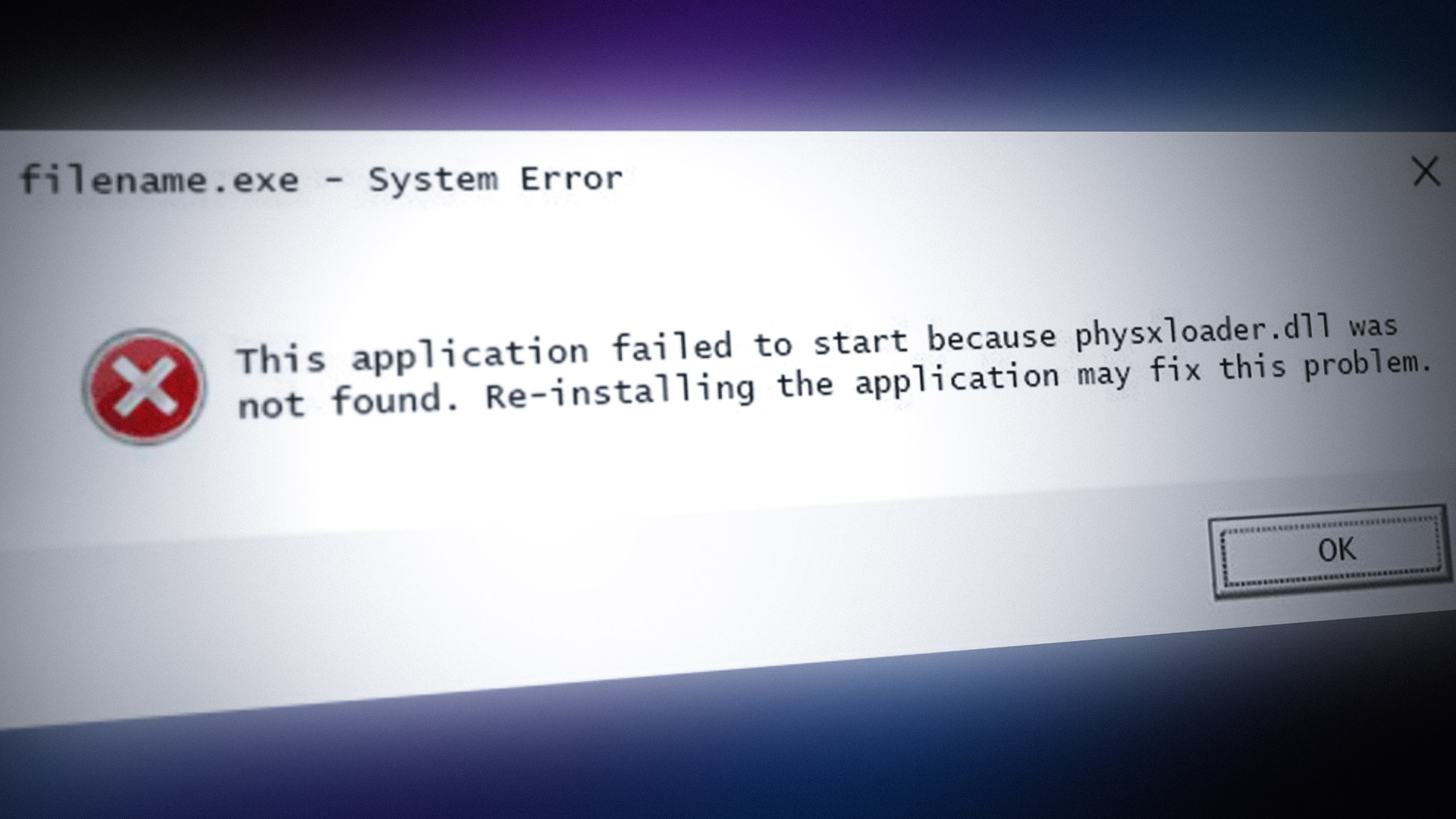 PhysXLoader.dll is missing Error on Windows