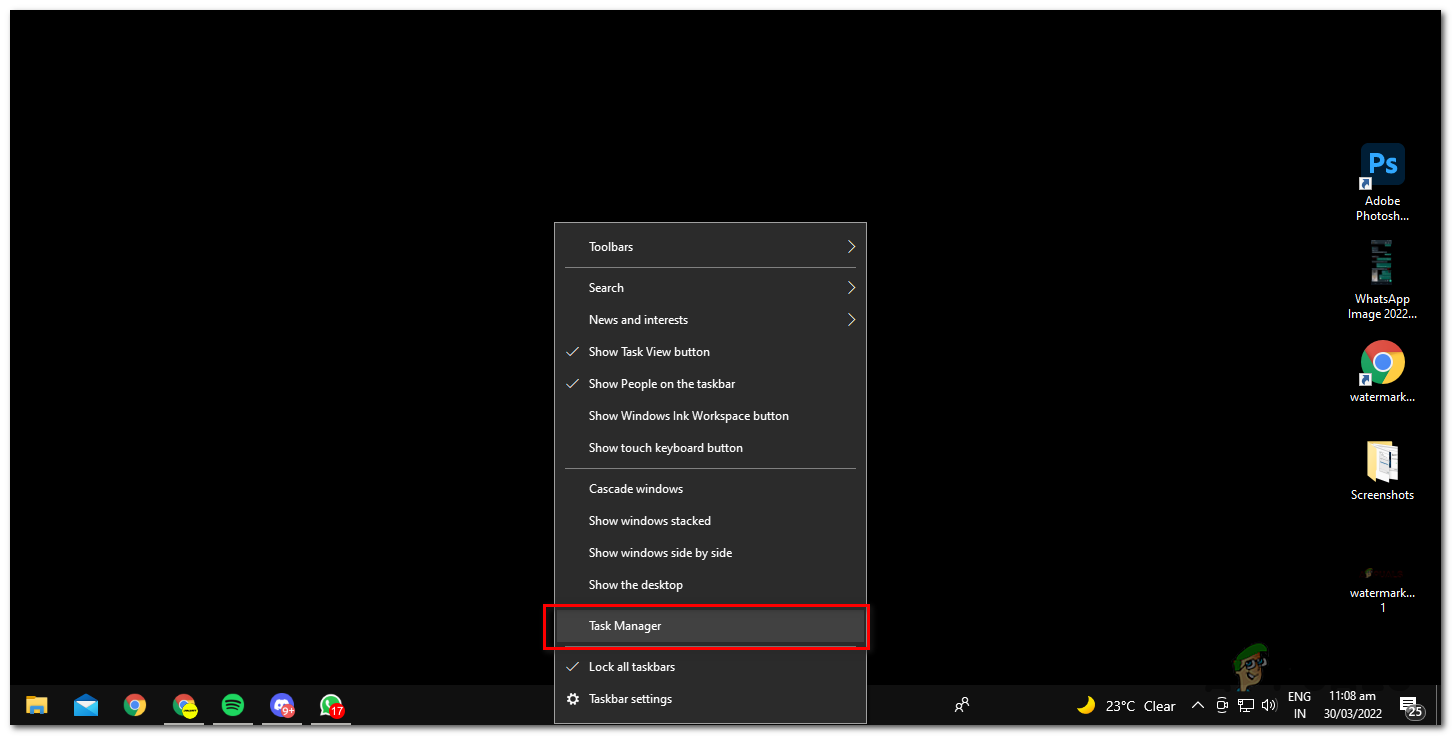 opening task manager