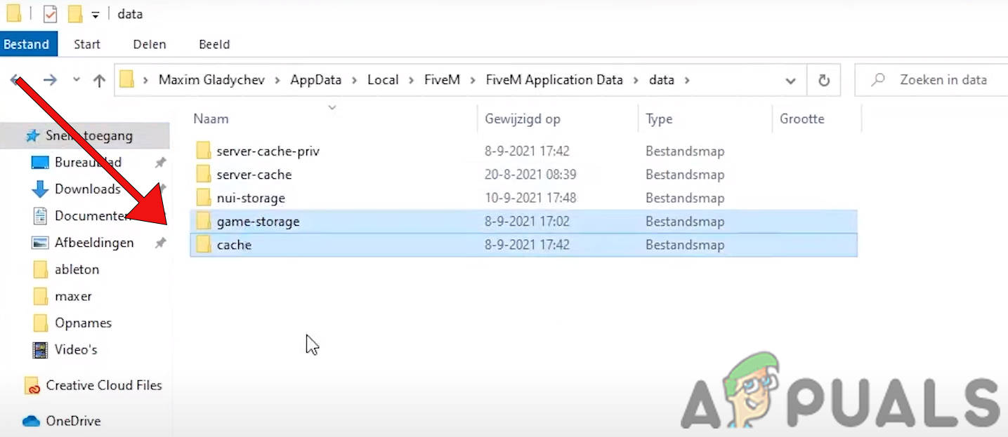 delete game storage and cache folder