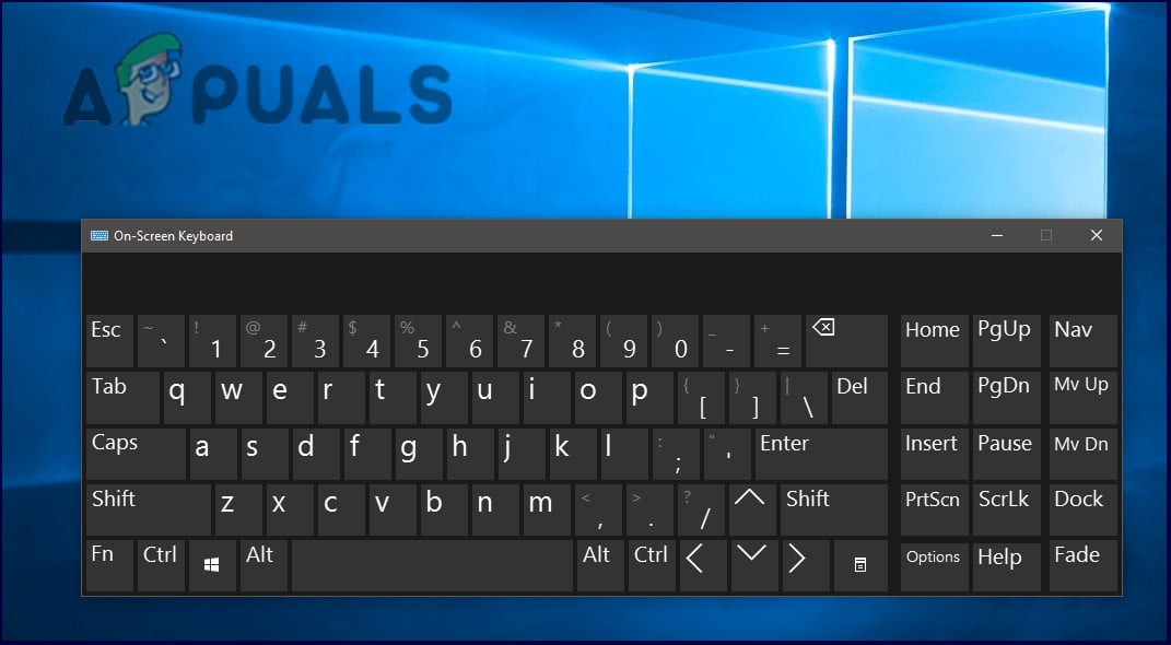 keyboard shortcut for on screen keyboard