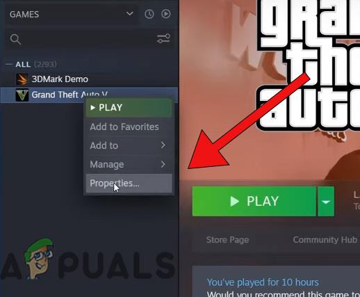 select properties of game