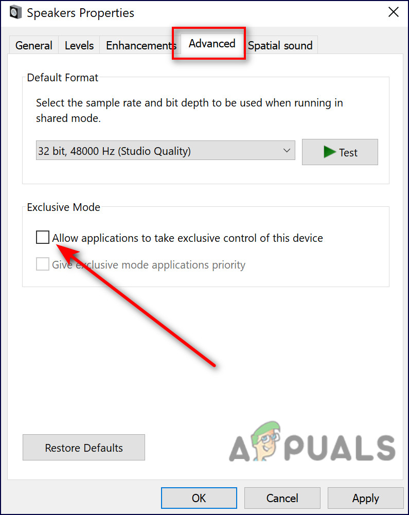 uncheck-advanced-exclusive-control