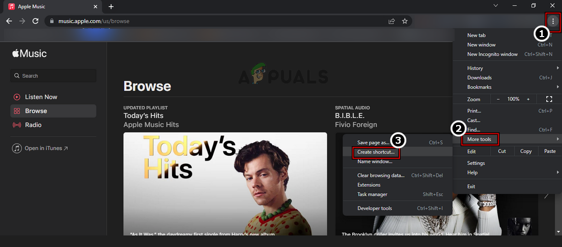 Create a Shortcut for the Apple Music Website in Chrome
