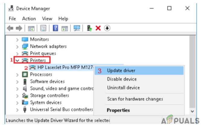 update the printer's driver
