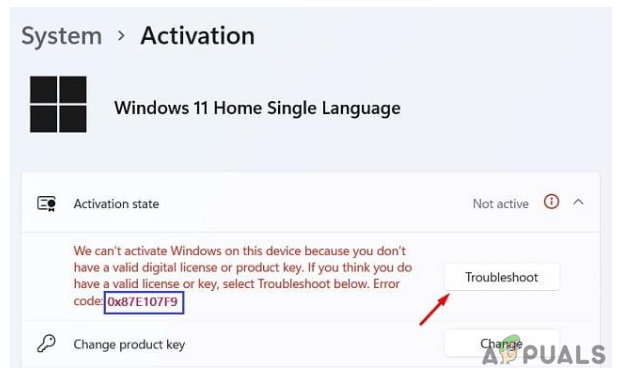 0x87E107F9 error troubleshoot