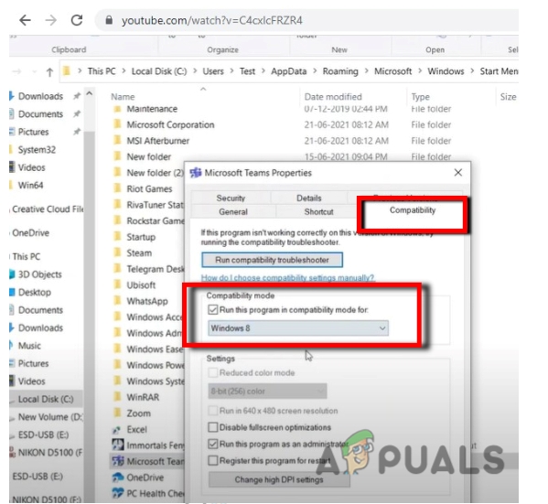 Run the program in Compatibility mode