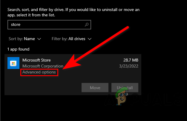 Select advance option