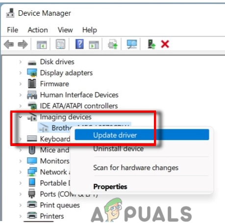 Update the Drivers via Device manager