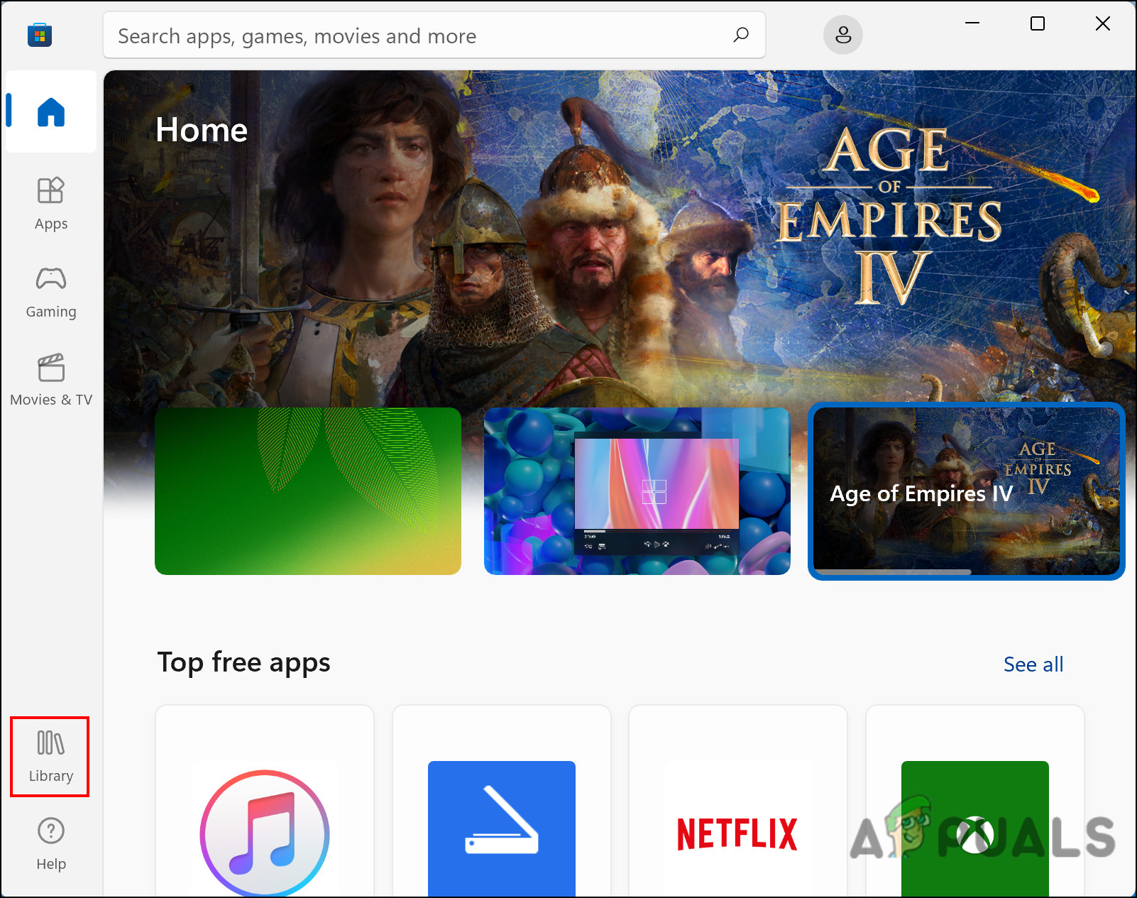 Click on the library icon