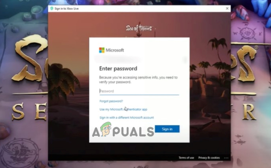 Login to Sea Thieves