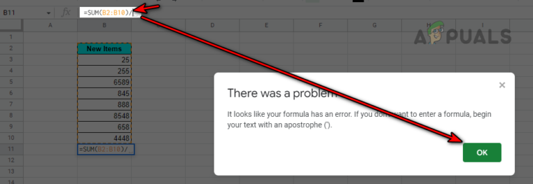 Fix: "Formula Parse Error" with Examples on Google Sheets?