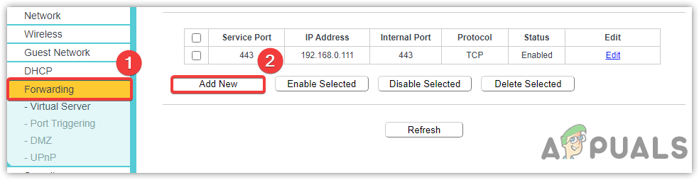 Adding Port Forwarding