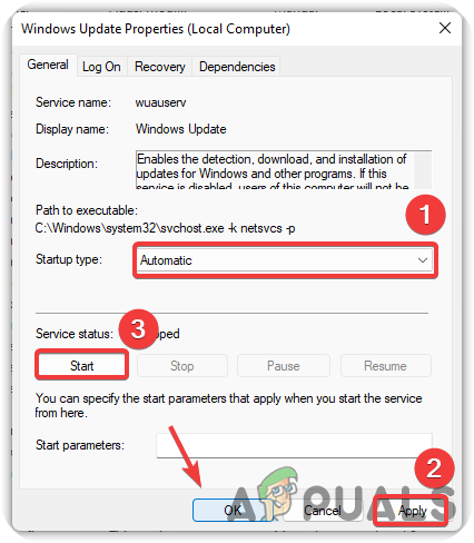 Change Service Startup Type to Automatic