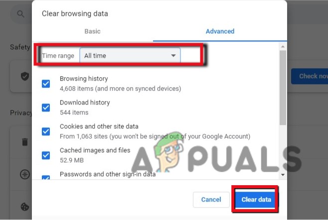 Clear Browsing Data and Cookies